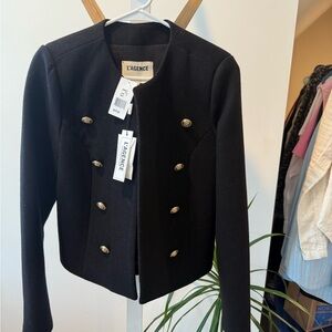 L'AGENCE Black Double-Breasted Blazer